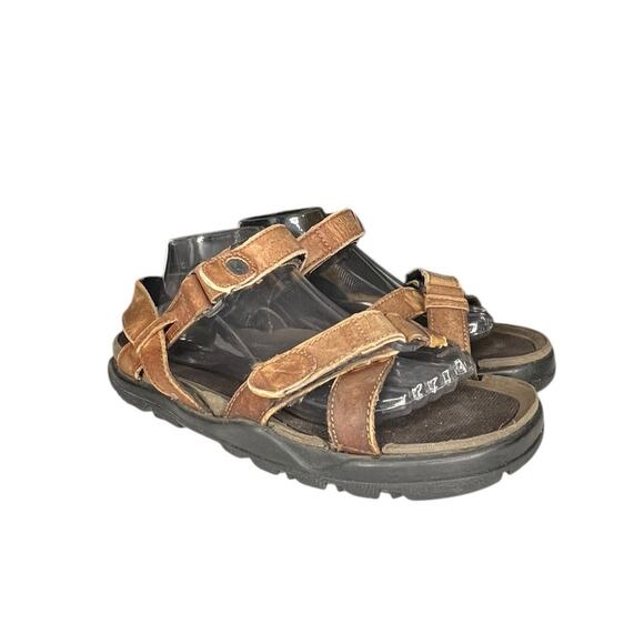 Timberland Trailway Mens Brown Black Leather Sport Sandals BFSP Size 10 95005 - Picture 3 of 6